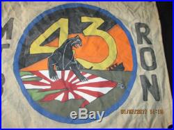 Wwii Usn Pt Boat Motor Torpedo Boat Sqdn 43 Panther Rising Sun Banner Flag