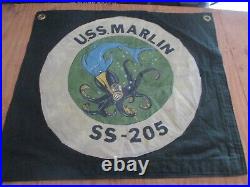 Wwii Usn Submarine Uss Marlin Ss-205 Ready Room Wall Flag