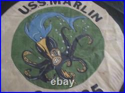 Wwii Usn Submarine Uss Marlin Ss-205 Ready Room Wall Flag